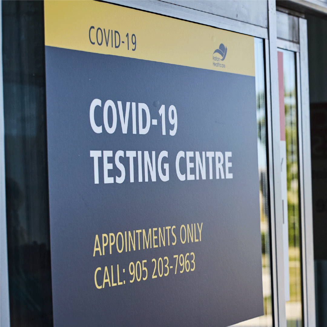 photo of external covid-19 signage
